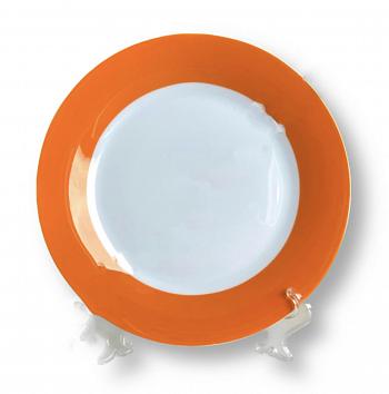 Тарелка керамическая с оранжевой заливкой 20 см